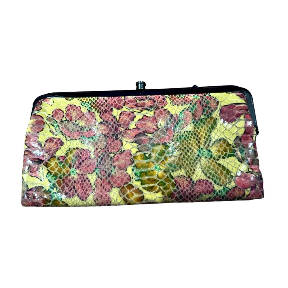 HOBO INTERNATIONAL Women’s Leather Double Clutch Floral Wallet EUC